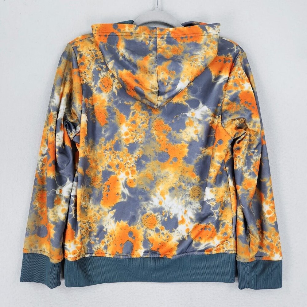 Nike Jacket Boys Large Orange Gray Hoodie Splatter 12/13 Years Youth Full Zip - Picture 13 of 14